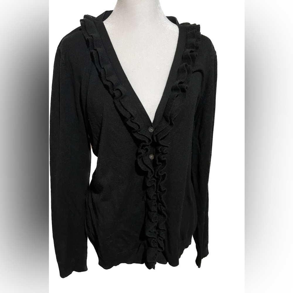 Charter Club Ruffle Cardigan With Buttons XL
